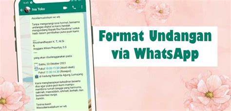 √ Format Undangan Via Whatsapp Acara Formal And Non Formal