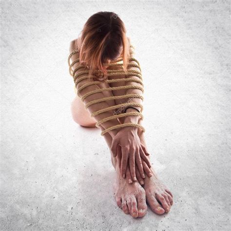 Naked And Tied Up Woman Stock Photo Luismolinero