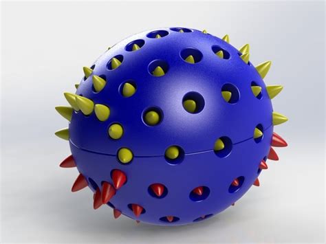 Spikes Ball Download Free 3d Model By Junaid Aziz Cad Crowd