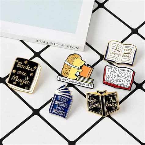 Book Enamel Pin Magic Books Pin The Book Is Better Brooch Etsy Book