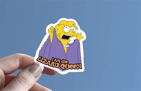 The Simpsons Vinyl Sticker Lisa Simpson Sticker Lizard Etsy