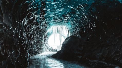 Download Wallpaper 1366x768 Cave Ice Ice Floe Deepening Tablet