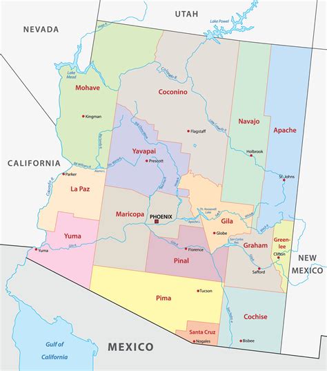 Arizona Counties Map Mappr