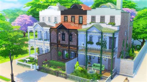 The Sims 4 Building Victorian Terrace Homes 3 In 1 Victorian