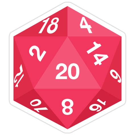 "Red d20" Stickers by actuallypokesie | Redbubble png image