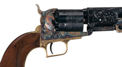 two engraved colt black powder series percussion revolvers a custom shop engraved colt 1851 navy b