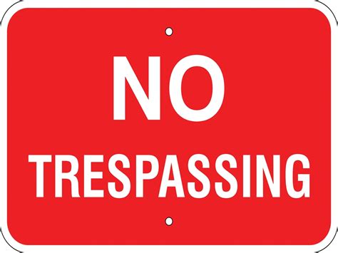 No Trespassing Sign Redwhite Metal Various Sizes Reflective