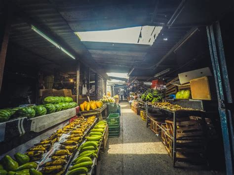Vegetable And Fruit Market Stall At Food Market On Street Of Editorial
