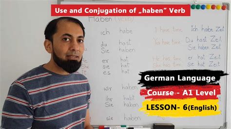 A1 German Course Lesson 6 Haben Verb In German Use And Conjugation