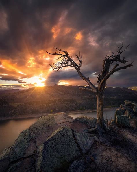 Nature Beautiful Scenery A Nuclear Sunset At Horsetooth