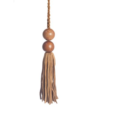Luxurious Wooden Bead Suede Key Tassel The Unique Seat Company