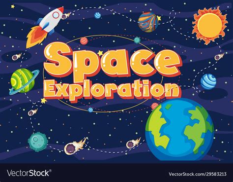 Background Design With Word Space Exploration Vector Image