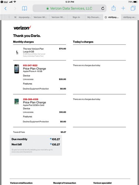 Fake Cell Phone Bill Template