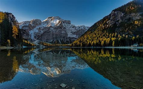 Hd Wallpaper Forest Mountains Lake Reflection Italy The Julian