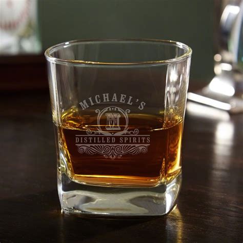Carraway Personalized Square Whiskey Glass Whiskey Lover Etsy Engraved Whiskey Glass