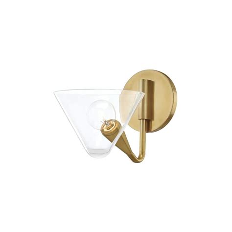 Mitzi Hudson Valley Lighting Isabella 1 Light Aged Brass Wall Sconce With Clear Shade H327101