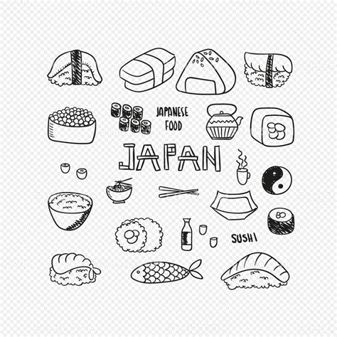 日本食物 美食 手绘 线条 矢量图图片素材免费下载 觅知网