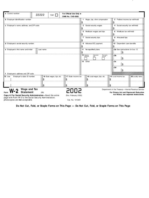 2002 Form Irs W 2 Fill Online Printable Fillable Blank Pdffiller