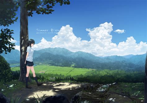Scenery Anime Summer Wallpaper Wallpaper 2560x1440 Px Anime Bicycle