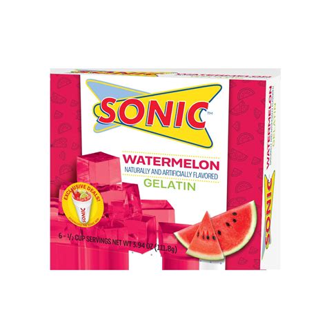 Sonic Gelatin Watermelon 394 Oz Flavored Gelatin Watermelon