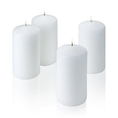 White Pillar Candles X Cm Each Candle Set Of Natural Pillar