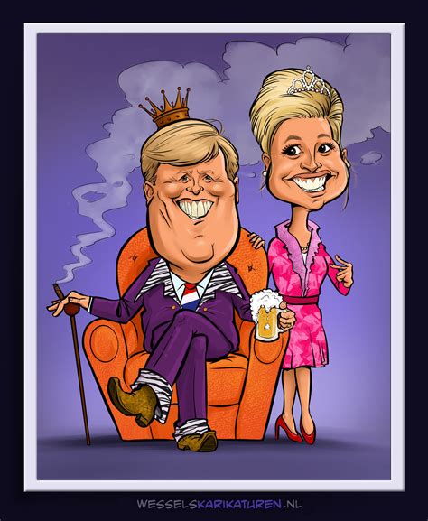 Willem Alexander Maxima Karikatuur Caricature Grappige Karikaturen