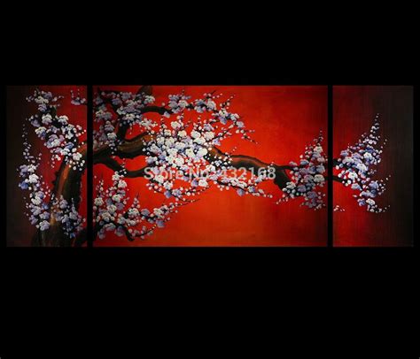 Sakura Painting Cherry Blossom Painting Red Painting Painting Art