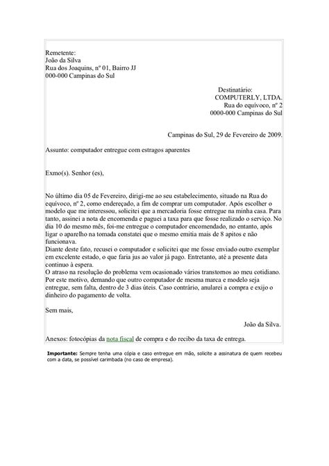 Carta De Reclamação Atividades