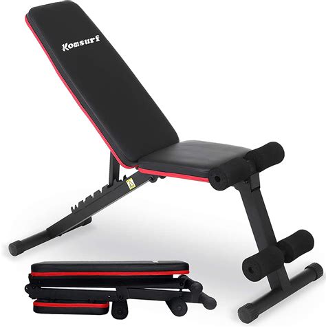 Komsurf Adjustable Weight Bench Press Foldable Workout Bench For Home
