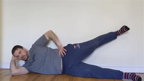 Side Lying Hip Abduction Isometric Hold On Wall Side Leg Glute