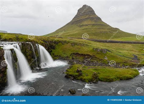 Kirkjufellsfoss Waterfall In Snaefellsnes Peninsula In Iceland Stock