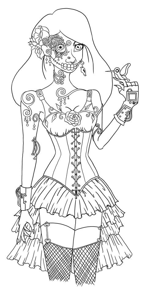 Gearson Girl Coloring Pages Adult Coloring Steampunk Coloring Page The Best Porn Website