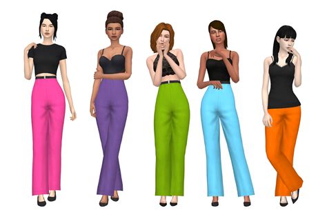 Sims 4 Mm Cc Maxis Match Flared Trousers Colourful Deeliteful Simmer Sims 4 Cc Kids Clothing