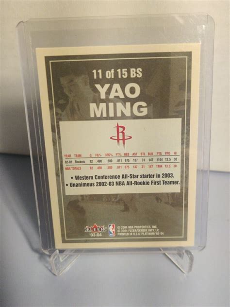 Fleer Platinum Big Signs Bs Yao Ming Houston Rockets Hof Ebay