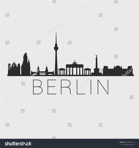 Berlin Germany Skyline Silhouette City Design Stock Vector Royalty
