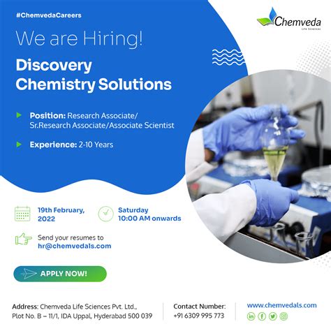 Chemveda Life Sciences Walk In Interviews For For Multiple Positions