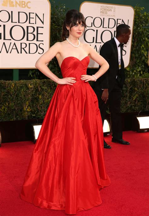 Oscar De La Rentas Most Iconic Red Carpet Gowns Zooey Deschanel Oscar