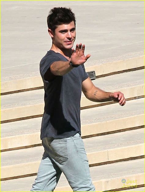 Zac Efron Waves To Cameras On The We Are Your Friends Set Photo