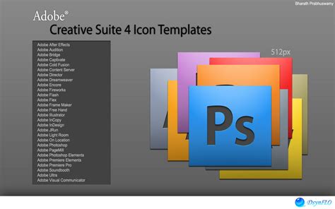 Adobe Cs4 Icon Templates By Bharathp666 On Deviantart