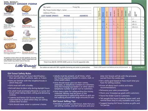 Girl Scout Cookie Order Form Printable Owa Printable Forms Free Online