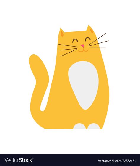 Smiling Ginger Cat Pet Closeup Royalty Free Vector Image