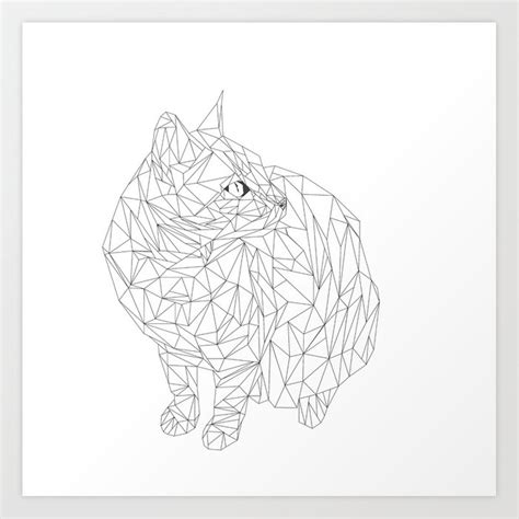 Geometric Cat Drawing At Explore Collection Of