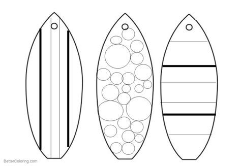 Surfboard Coloring Pages Three Surfboards Pattern Free Printable