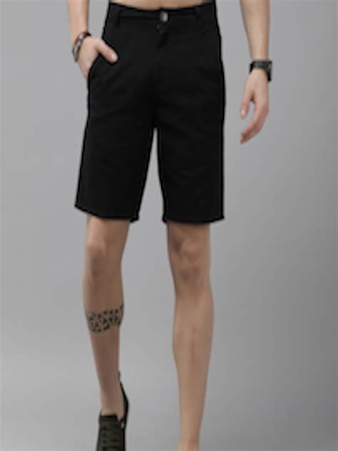 Buy Roadster Men Black Slim Fit Cotton Shorts Shorts For Men 19053676