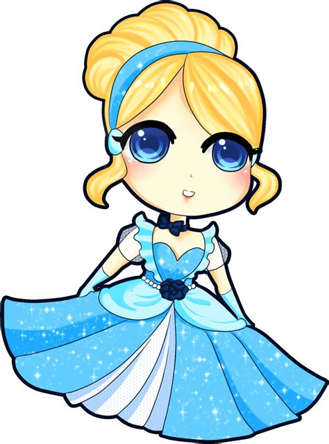 Chibi Cinderella By Rinadon Disney Princess Chibi Png Clipart Full