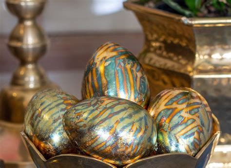 Aged Copper Leaf Easter Eggs Easter Eggs Easter Egg Crafts Aged Copper