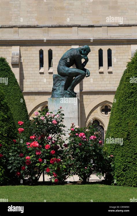 Bronze Sculpture The Thinker By Auguste Rodin Famous Statue In The
