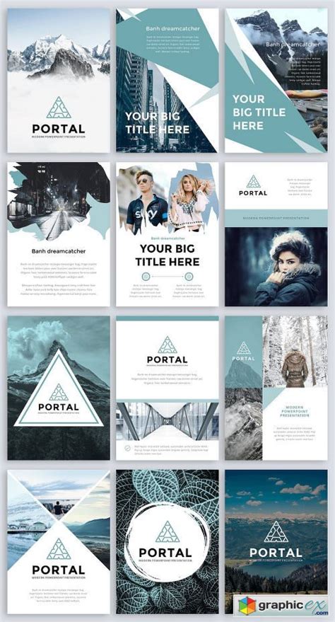 portal modern powerpoint template   vector stock image photoshop icon
