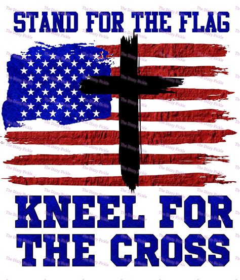Stand For The Flag Kneel For The Cross Distressed American Flag