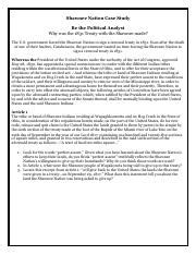 Casestud Pdf Shawnee Nation Case Study Be The Political Analyst Why